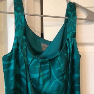 Tropical print satin summer dress